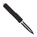 HaoMing Knives Double Action Out The Front Safety Knife Double-Edged Texture Black