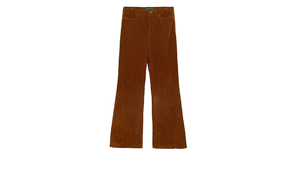 Zara Mujer Pantalones de pana en Flare de ajuste 8231/618 marrón XL:  Amazon.es: Ropa