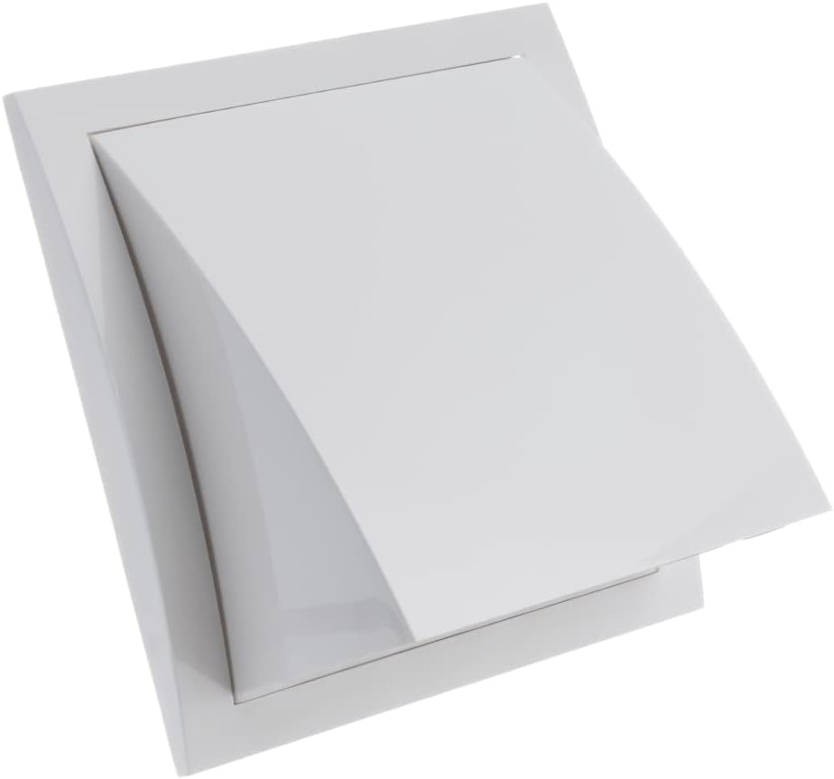 EUROPLAST Cowled Duct Cover 150mm Backdraught Shutter ABS White 6"
