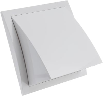 EUROPLAST Cowled Duct Cover 150mm Backdraught Shutter ABS White 6"