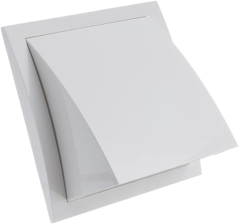 EUROPLAST Cowled Duct Cover 150mm Backdraught Shutter ABS White 6"