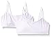 Hanes Girl's 2-Pack Crop Top Bralette, White/White, Large