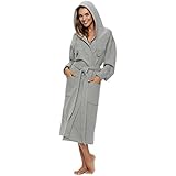 Unisex Sweatshirt Hoodie Hooded Robe, Heather Gray, L/XL (OSFM)