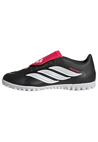 Unisex Club Fold-Over Tongue Turf Football Shoes, Core Black/Ftwr White/Lucid Red, 42 EU