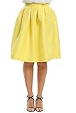 Meaneor Women's Retro Casual Summer Swing Skirts Yellow M