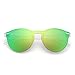 JIM HALO Rimless Polarized Sunglasses for Women Men Round One Piece Mirror Lens (Transparent Frame/Polarized Mirror Green Lens)