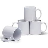 Serami White Ceramic Classic Coffee Mugs with 11oz