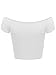 HUHOT Womens Basic Short Sleeves Off The Shoulder Short Cami White Crop Tops for Women Sexy