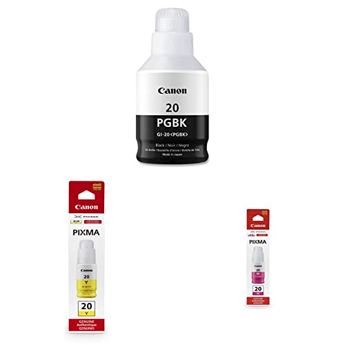 GI20 Refill Ink Bottle, Compatible With G5020 G6020 G7020 1220 MegaTank Printer, GI-20 Black And Color Ink Combo Pack GI20 Ink