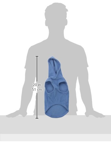 Gooby Every Day Fleece Cold Weather Dog Vest with Hoodie for Small Dogs, Blue, Medium