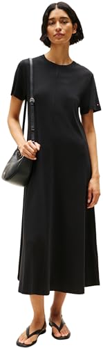 Tommy Hilfiger Robe t-Shirt pour Femme, Noir (Noir), XS