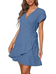 SAMPEEL Summer Dress for Women 2022 Short Sleeve V