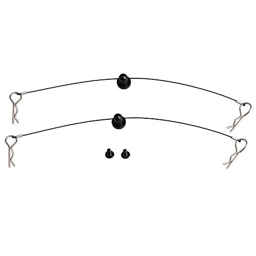 Mxfans Black Color 1/10 RC Car Body Clip Pins 155mm Steel Wire Body Clips Screw Retainer N10259BL Set of 2