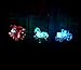 StonyCreek Clear Acrylic Solar Powered Horse Tractor Pig Yard Stakes, Set of 3 Changing Colors LED Lights