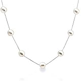 Bling Jewelry Bridal 925 Silver Freshwater Cultured Pearl White Tin Cup Necklace