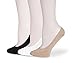 MOOCHI (Pack of 3 pairs) Women's No Show Liner Invisible Socks Silicone Heel Pad