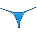 Jaxu Men's Breath Hole Thong Bulge Pouch Bikini G-string Underwear T-back Male Micro T-back Thongs Blue XL