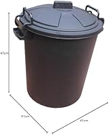 Srendi Black Plastic Bin 50L Lockable Lid Heavy Duty Outdoor Dustbin view 3