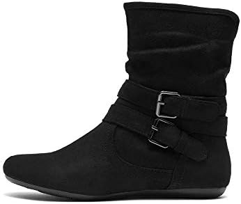 Herstyle Lindell Women's Fashion Flat Heel Calf Boots Side Zipper Slouch Ankle Booties 3 Herstyle Lindell Women's Fashion Flat Heel Calf Boots Side Zipper Slouch Ankle Booties
