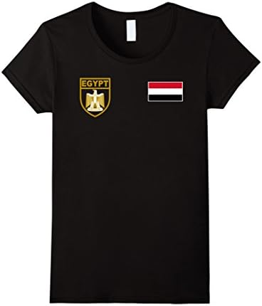 Womens Egypt Football Soccer T-Shirt Small Black