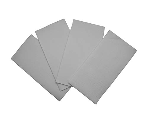 Moyes Home Feel-Linen Air Laid Guest Napkins-Folded Size is 8x4 inches,Durable Cloth-Like-Pack of 50 Disposable Like Soft & Comfortable Perfect Dinner Napkins for Kitchen,Parties,Weddings (Grey)