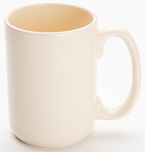 American Mug Pottery Ceramic Coffee Mug, Made in USA, Ivory, 14 oz - Pack of 2