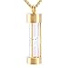 Oinsi Eternity Memory Hourglass Urn Necklace Cremation Jewelry Pendants For Women Men +Gift Box+Fill Kits (Gold)