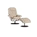 Bonded Leather Recliner and Ottoman - Taupe
