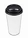 2dayShip 100 Pack WHITE Paper Coffee Hot Cups with BLACK Travel Lids - 20 ounce