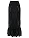 Kimikal Gothic Steampunk Long Sateen Corset Skirt (Large (Waist 30.7 inches), Black)