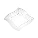 WAVEWARE CLEAR PLASTIC PARTY DISPOSABLE PLATES | 7 Inch Hard Square Wedding Appetizer Plates, 40 Ct | Elegant & Fancy Heavy Duty Hard Party Supplies Salad Plates for Holidays & Occasions