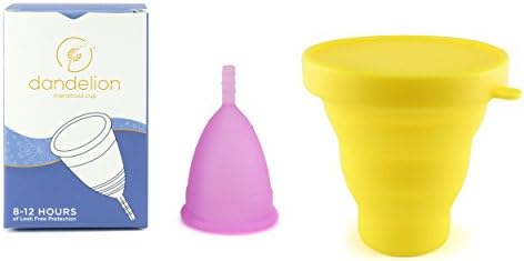 Dandelion Cup Menstrual Cup - Size 2 - Orchid Plus Yellow Menstrual Cup Washing Container (Compare to Diva Cup)
