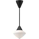 Nora 8-in Matte Black/Opal Matte Glass 1 Light Pendant