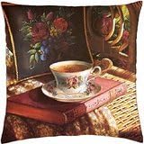 A Cup of Tea &amp; a Good Book - Throw Pillow Cover Case (18