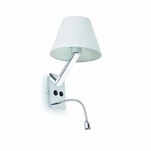 Barcelona MoMA-2, LED Wall Lamp G45 E27 4W 2700K 450LM, Blanco, 1 x E27 60W en High-Power LED 1W 6000K (tas inbegrepen)