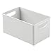 mDesign Plastic Stackable Household Storage Organizer Container Bin Box with Handles - for Media Consoles, Closets, Cabinets - Holds DVD's, Video Games, Gaming Accessories, Head Sets - Light Gray