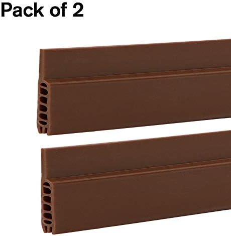 Door Draft Stopper, Ladash Self Adhesive Under Door Insulator Door Sweep, Weather Stripping, Noise Stopper, Insect Prevention Door Bottom Seal Strip (1.8" W x 39" L, Brown)