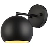 Living District Othello 1-Light Mid-Century Metal Wall Sconce in Black