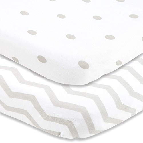 Baby Cradle Sheets Fitted 18x36x2 - Easily Fits on Arms Reach Co Sleeper Cambria, Clear Vue, Mini Ezee, Miclassic Bassinet - 100% Jersey Cotton - Breathable Cradle Bedding - Gender Neutral & Unisex