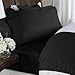 Elegant Comfort 1500 Premier Hotel Quality 4-Piece Bed Sheet Sets, Deep Pockets - Luxurious Wrinkle Free & Fade Resistant, King, Black