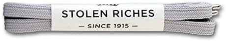 Stolen Riches Designer Sneaker Laces Isolar Silver 45" Metal Tips Fits 6-7 Pair Of Tennis Shoe Eyelets