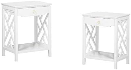 Amazon Com Comfort Pointe Set Of 2 Modern Night Stand In White