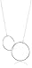 Rhodium Plated Sterling Silver Two Circle Pendant Necklace, 16
