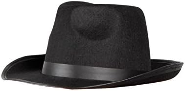 Black Adult's Trilby Gangster Hat Fedora With Black Band Fancy Dress Costume Accessory