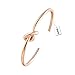 SENFAI Love Knot Simple Knot Bangle Cuffs for Women Stretch Bracelet Gold and Silver Rose Gold Knot Bangles ( rose gold)