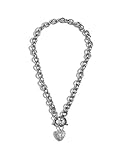 G by GUESS Women's Rhinestone Heart Toggle Necklace