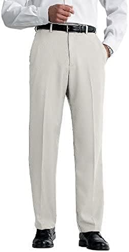 Haggar Pantaloni Uomo Work To Weekend Senza Stiro Con Pieghe - Vestibilità Classica, Vita Regolabile, Tasche, Taglie Regolari E Grandi - 3