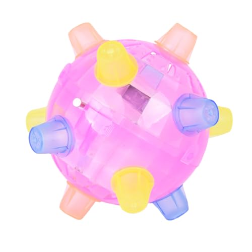 FOYTOKI 2Pcs Light Up Music Bouncing Ball Pink for Flashing Hopping Balls for Parties and Stage Activities Battery Fun