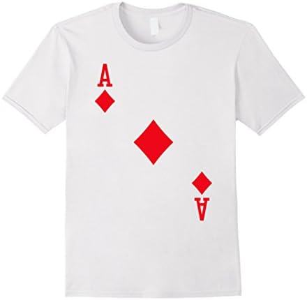 Mens Ace of Diamonds Costume T-Shirt Halloween Deck of Cards 2XL White