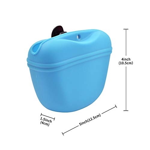 AUDWUD- Silicone Dog Treat Pouch - Clip on Portable Training Container - Convenient Magnetic Buckle Closing and Waist Clip - 100% FDA Certified Food Grade Silicone & BPA Free - Thumbnail 4